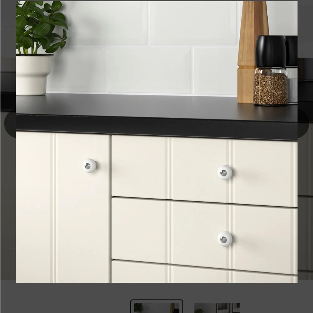 white porcelain 2/pac drawer Knobs Ikea Hishult retro!